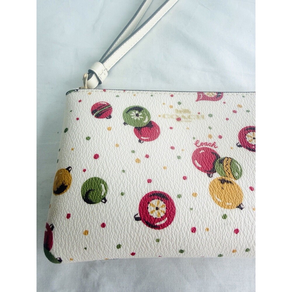 Coach Corner Zip Wristlet C7406 • Holiday Ornament Print - Christmas Print - Picture 4 of 16